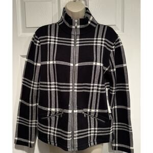 Lauren Ralph Lauren Plaid Black WhiteJacket Cardigan Preppy Academia Vntg $169